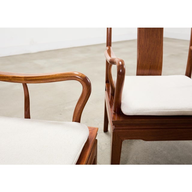 Brown Pair of Chinese Export Ming Dynasty-Style Hardwood Armchairs For Sale - Image 8 of 18