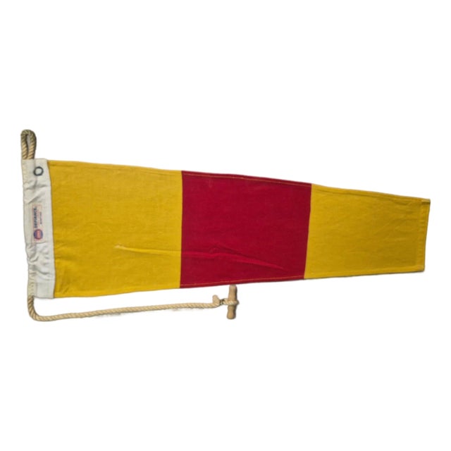 Nautical Signal Pennant for Numeral "ZERO" in Frame For Sale