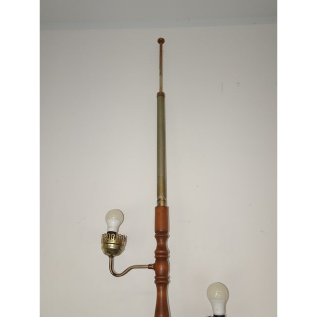 1970s Vintage Mid Century Modern Gold Brown Tension Pole Lamp For Sale - Image 5 of 17