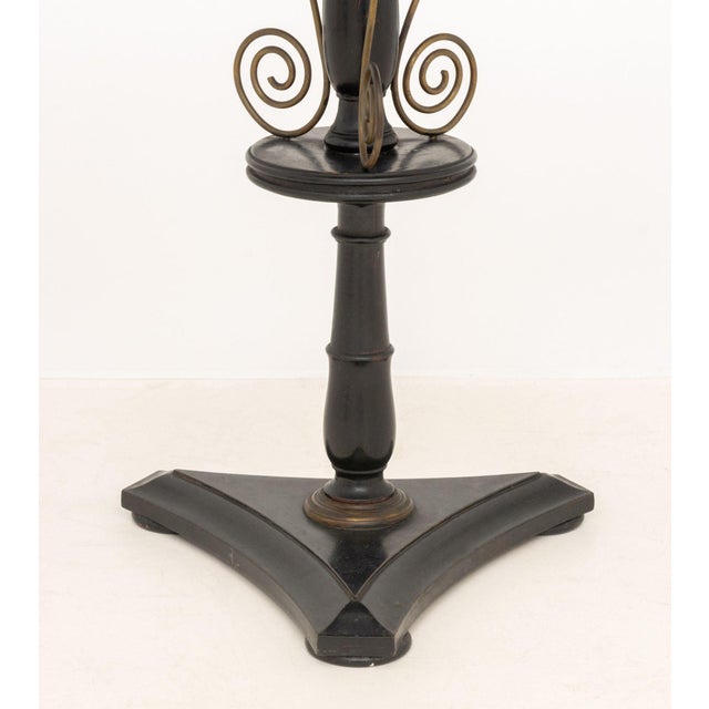 French White Marble Top and Ebonized Wood Gueridon For Sale - Image 4 of 5