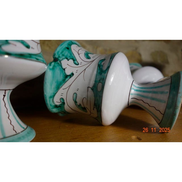 1960s Orvieto (c.a.e.m.) Majolica Stemmed Sherrbert Cups, Set of Four For Sale In Minneapolis - Image 6 of 10