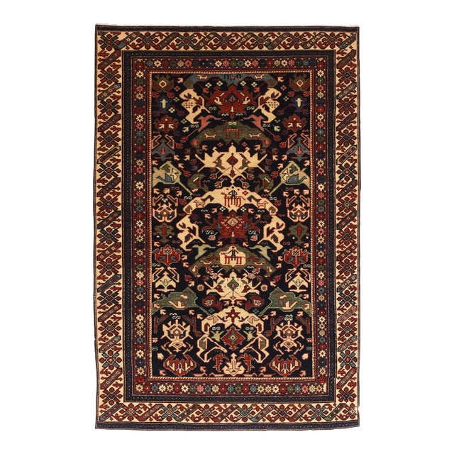 Vintage Shirvan Rug 4'0'' x 6'3'' For Sale