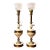 1950s Rembrandt Masterpiece Brass & Ivory Table Lamps With Original Glass Shades - a Pair For Sale
