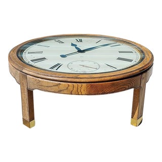 1970s Vintage Mid Century Howard Miller Clock Coffee Table For Sale