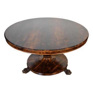 1840s Antique English Victorian Rosewood Tilt Top Table / Center Table For Sale