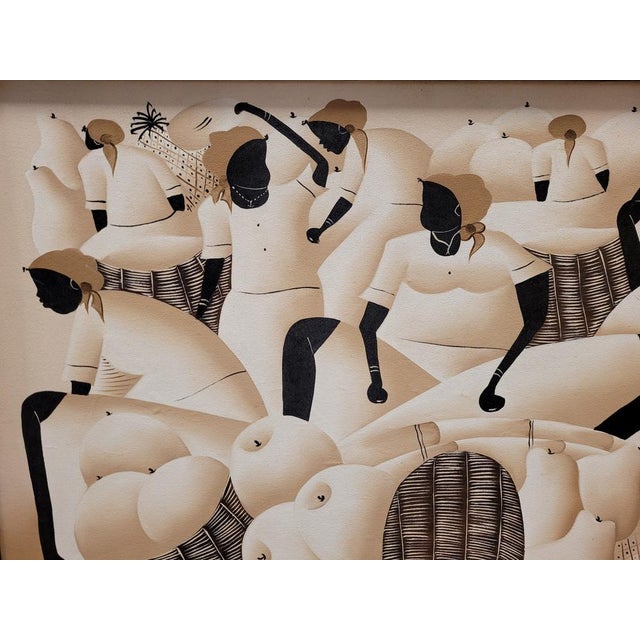 José Diereseu, Dominican Women in the Market, 1967, Oil on Canvas For Sale - Image 6 of 18