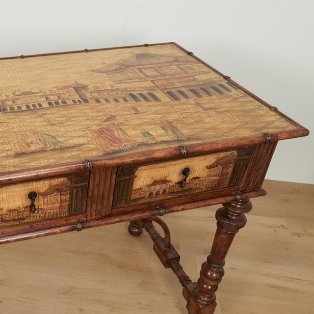 Brown Vintage Faux Bamboo Chinoiserie Server or Console For Sale - Image 8 of 18