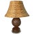 Glass and Rattan Table Lamp in Brown, England, 1970 For Sale - Image 9 of 9