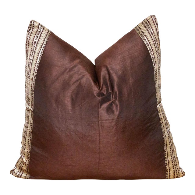 Kobicha Festive Silk Euro Pillow Cover For Sale