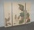 Asian Vintage Oriental Asian Three Panel Picture Screen Crackle & Etched Finish For Sale - Image 3 of 16