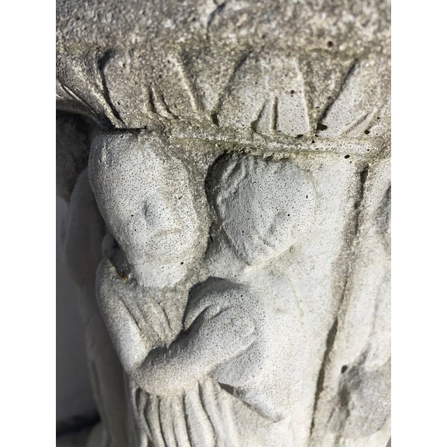 Late 18th Century Late 19th C English Concrete Plant Stand With Classic Decorative Figures For Sale - Image 5 of 8