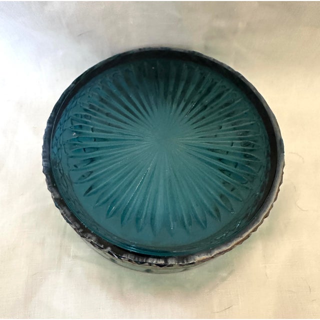 Indiana Glass Company Vintage Indiana Glass "Princess Blue" Carnival Candy Dish For Sale - Image 4 of 6