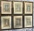 French Set of Six Hand Tinted Framed Drapery Designs For Sale - Image 3 of 11