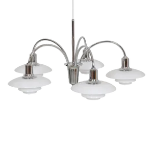 PH Cascade Pendant Light with 5 Arms in Chromed Metal by Poul Henningsen for Louis Poulsen, 2000s