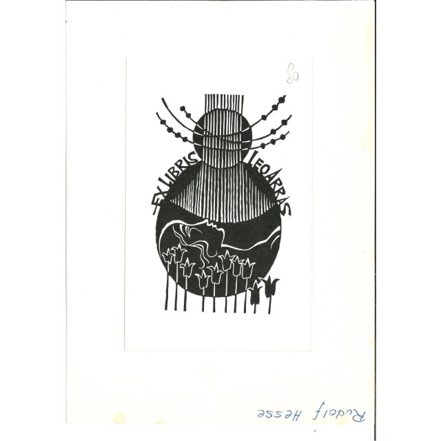 Ex Libris Leo Arras is an original Contemporary Artwork realized in the the mid-20th Century by Rudolf Hesse. Original B/W...