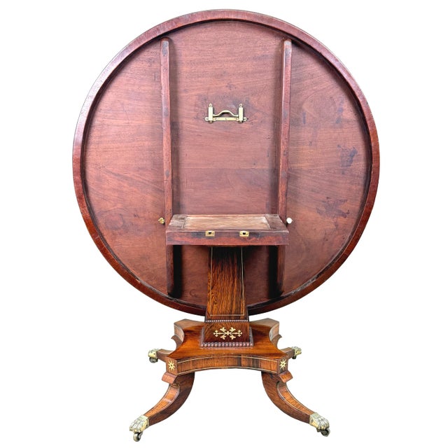 Small Regency Circular Rosewood and Brass Inlaid Centre Table, 1825 For Sale - Image 9 of 16