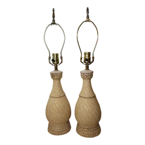 Pair of Vintage Late 20th Century Orange Peel Lamps