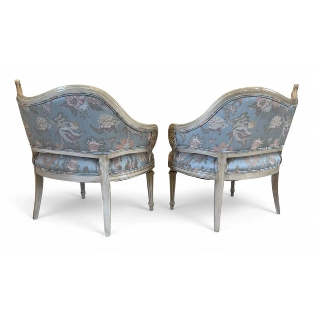 1950s 1950s Regency Asymmetrical Boudoir or Parlor Chairs - A Pair For Sale - Image 5 of 12