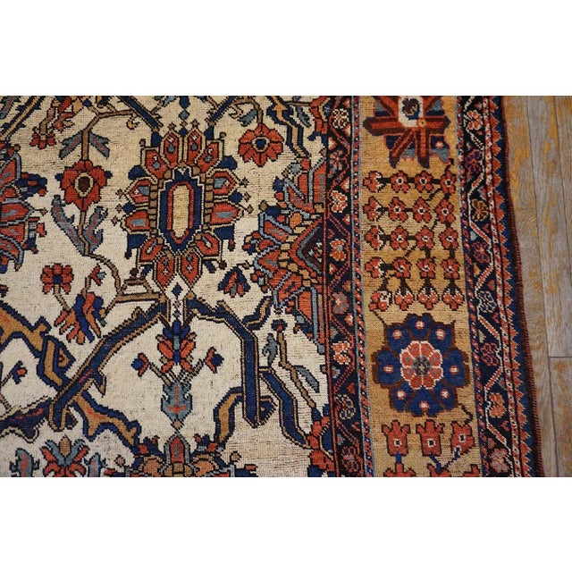 Ivory Traditional Antique Persian Bakhtiari Rug With Design Inspiration From 17th Century Safavid Weavings For Sale - Image 8 of 12