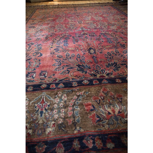 Textile Antique Mohajeran Sarouk Carpet - 11' x 13'4" For Sale - Image 7 of 14