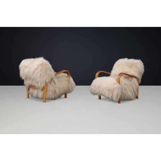 Lounge Chair in Patinated Bentwood by Kozelka & Kropáček, 1940s For Sale - Image 11 of 18