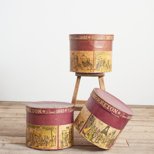 French Hat Boxes, 19th Century, Set of 3 For Sale - Image 14 of 14