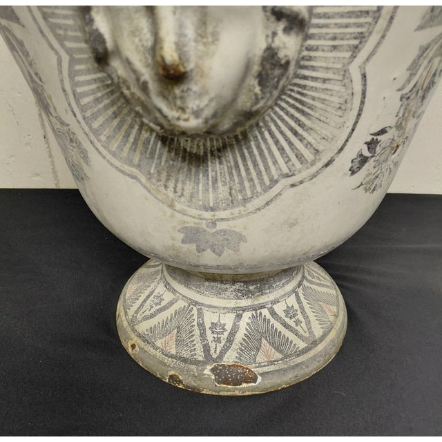 Late 19th Century 19th Century Enameled Cast Iron Urn For Sale - Image 5 of 9