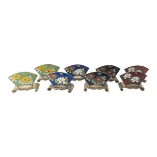 20th Century Asian Chinese or Japanese Cloisonne Place Card Holders For Sale