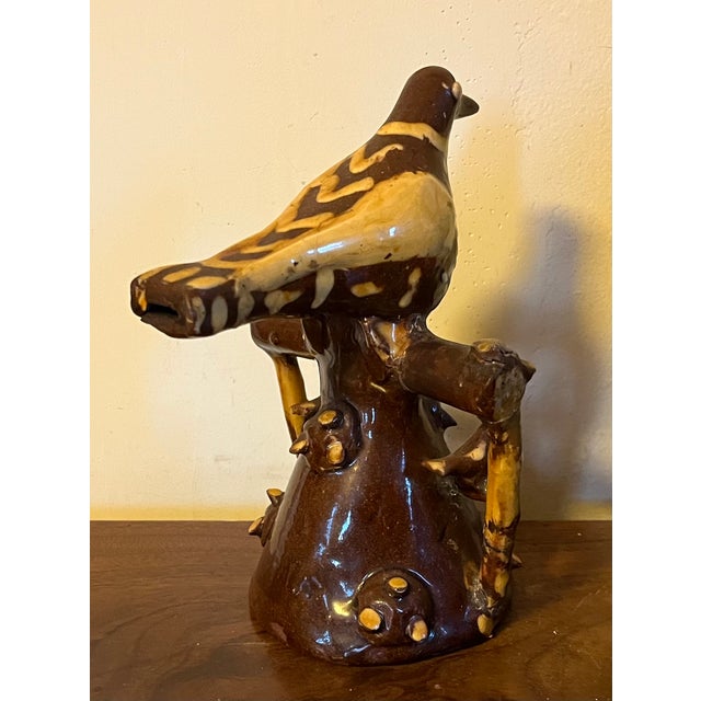 Brown Antique 19th Century English Folk Art Staffordshire Redware Slip Decorated Bird Whistle, Circa 1820 For Sale - Image 8 of 15