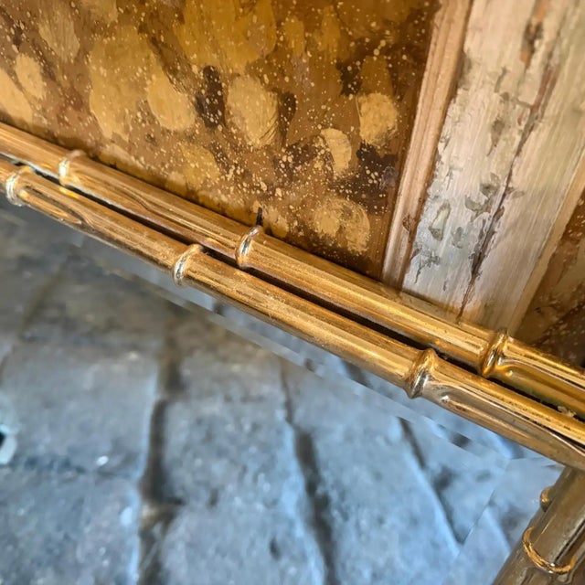 1970s Hollywood Regency Bamboo Shaped Brass Italian Wall MIrror For Sale - Image 11 of 16