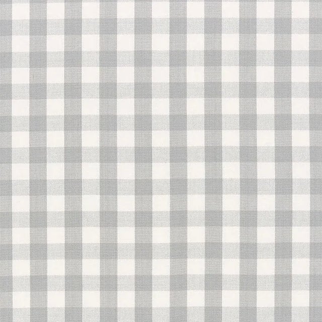 Sample - Schumacher Elton Cotton Check Fabric in Grey For Sale
