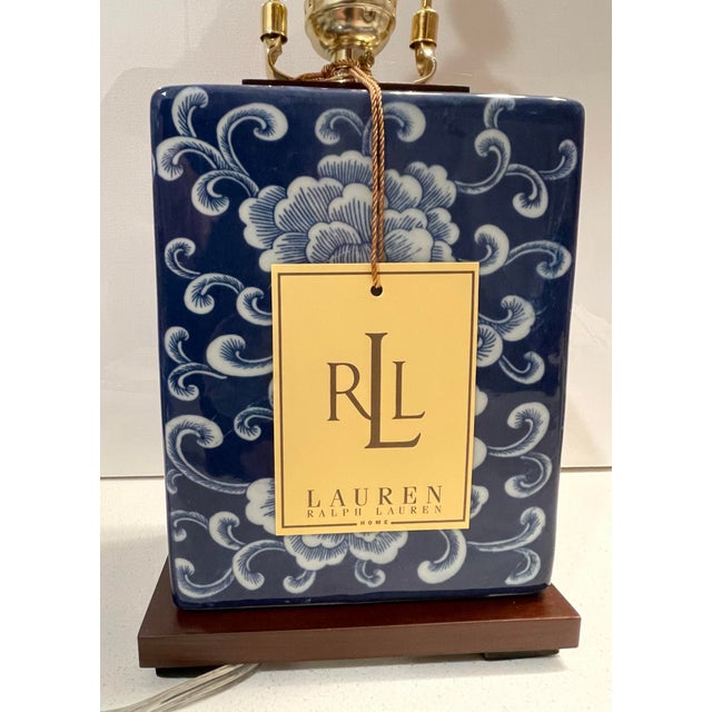 New Ralph Lauren Chinoiserie Cobalt Blue & White Porcelain Table Lamps - A Pair For Sale - Image 10 of 12