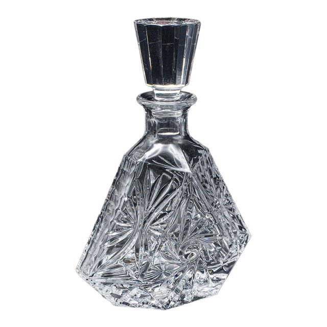 Vintage Liqueur Decanter, English, Crystal Glass, Spirit Bottle, Barware, c.1970 For Sale