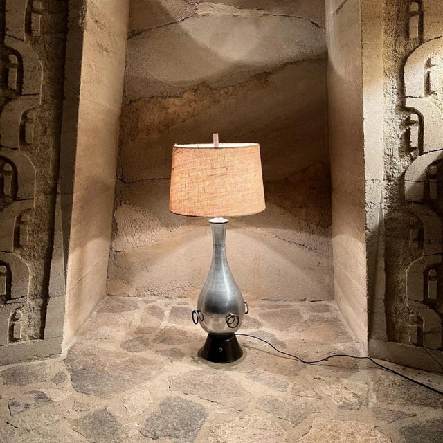 1950s Arturo Pani Sensational Table Lamp Aluminum & Brass Mexico City For Sale - Image 10 of 10