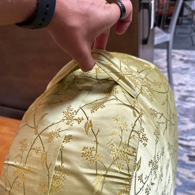 Early 21st Century Chartreuse Silk Meditation Cushion For Sale - Image 5 of 11