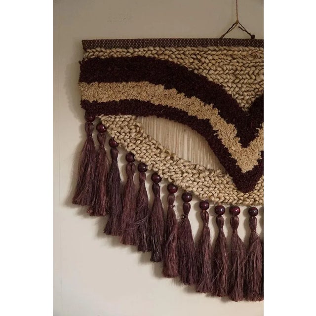 Vintage Handmade Bohemian Rug in Jute, India, Late 20th Century For Sale - Image 9 of 13