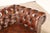 Wood Chesterfield Style Brown Leather Sofa For Sale - Image 7 of 18