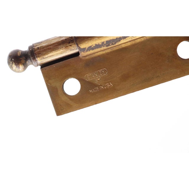 Pair of Stanley 2 X 1.625 In. Brass Plated Steel Cabinet Hinges For Sale - Image 4 of 5