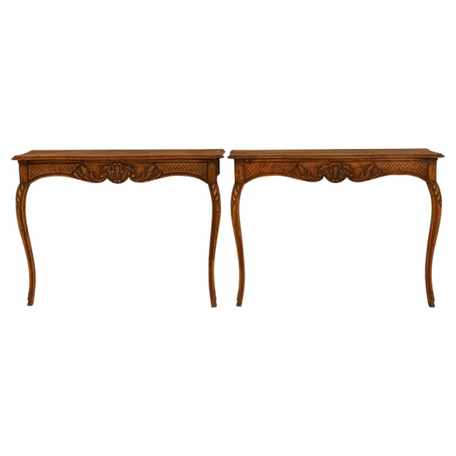19th Century French Louis XV Carved Wooden Console Tables - A Pair For Sale - Image 15 of 18