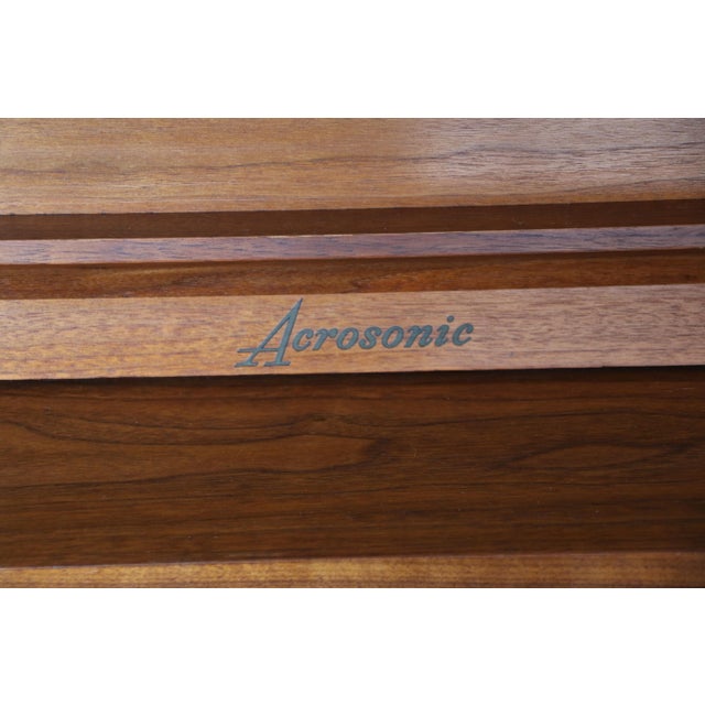 Mid-Century Modern Baldwin Acrosonic Walnut Upright Piano With Cane Panels, Circa 1960s For Sale - Image 13 of 18