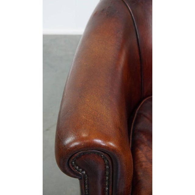 Animal Skin Cognac Sheepskin Club Chair For Sale - Image 7 of 13