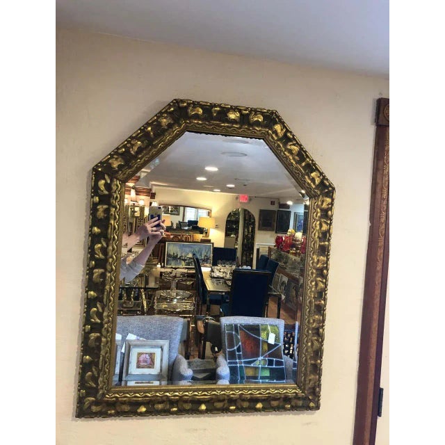 Carved Wooden Gold Leaf Mirror. Perfect for a bathroom or above a hallway table. Nice 3/4" bevel to the mirror. This is...