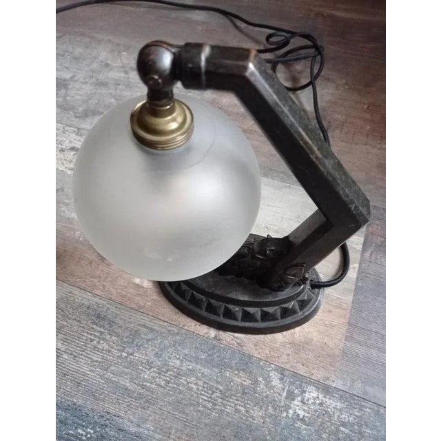 1920s Art Deco Table Lamp in Metal, 1920 For Sale - Image 5 of 10