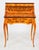 Rococo 1970s Striking Italian Inlaid Tambour Secretary Desk / Petite Marquetry Writing Desk With Automatic Roll Top For Sale - Image 3 of 9