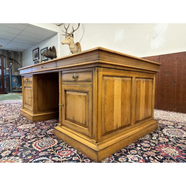 English Desk Set with Conference Table, Set of 4 For Sale - Image 5 of 18