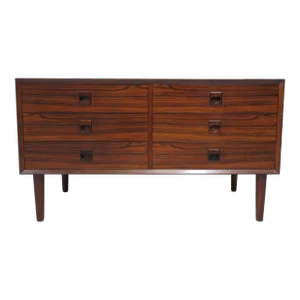 Mid 20th Century Brouer Mobelfabrik Rosewood Six Drawer Dresser Cabinet