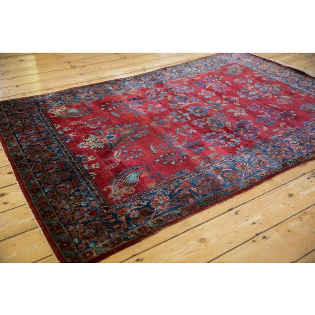 Antique Fine Kashan Rug - 4'6" x 6'6" For Sale In New York - Image 6 of 13