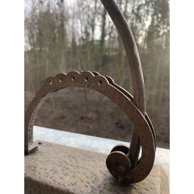 Metal Art Deco Hammered Table Lamp, 1920s For Sale - Image 7 of 16
