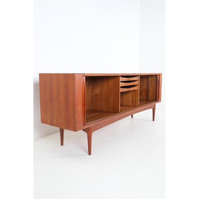 Mid-Century Modern Danish Teak Sideboard with Roll-Up Doors from Bernhard Pedersen & Søn, 1960s For Sale - Image 4 of 18