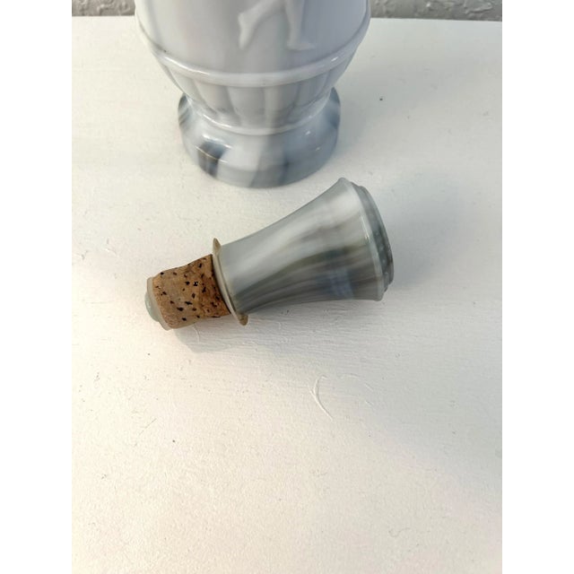 1970s Blue Slag Glass Discus Thrower Decanter For Sale In West Palm - Image 6 of 6